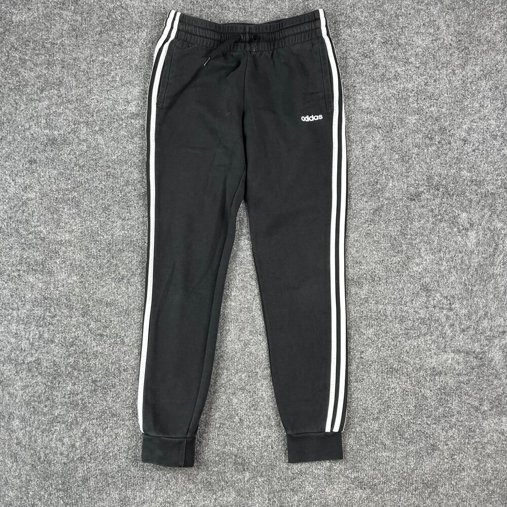 Adidas Sweatpants Mens Size S Black Jogger‎ Athletic Stripe Logo Drawstring